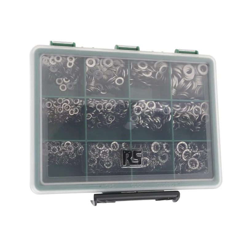 RS PRO Stainless Steel Washer Kit 1500 Pieces Internal Tooth, Plain and Spring Types 665-7321