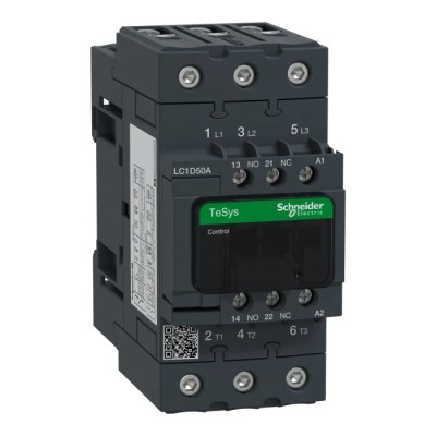 Schneider Electric LC1D Contactor, 3-Pole, 50 A, 22 kW Power Rating, 230V AC Coil, 690V AC Contact Voltage LC1D50AP7