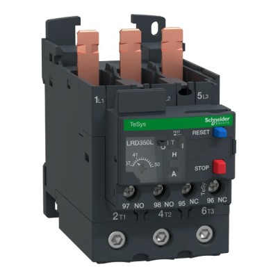 Schneider Electric LRD Overload Relay 1 NO/1 NC, Adjustable 37-50 A, 20 A Contact Rating, 22 kW Power, 3-Pole, DIN LRD350L
