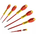 Stanley Insulated Phillips and Slotted Screwdriver Set 6-Piece, Tested to 10,000V, Chrome Vanadium Steel, Model 0-65-441