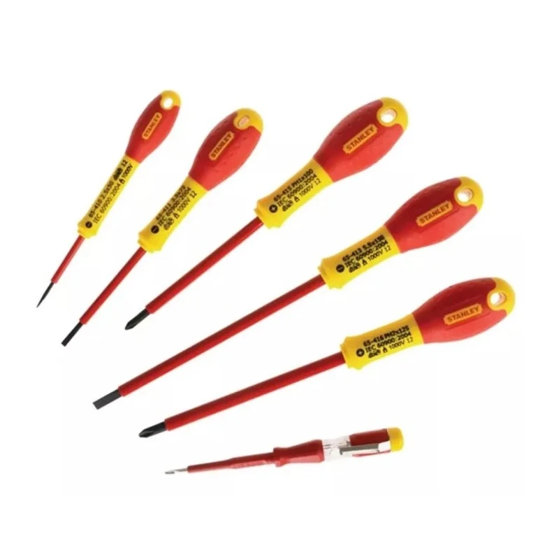 Stanley Insulated Phillips and Slotted Screwdriver Set 6-Piece, Tested to 10,000V, Chrome Vanadium Steel, Model 0-65-441