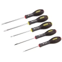Stanley Tools Standard Screwdriver Set, 5-Piece with Parallel Tips 4 mm, 3.5 mm, 5.5 mm & Phillips PH1, PH2 0-65-440