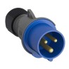 Amphenol Industrial Easy & Safe Blue Cable Mount 2P+PE Straight Industrial Power Connector 16A 230V 2CMA101947R1000 IP44