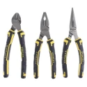 Stanley 3-Piece Plier Set Combination Cutters Long Nose Pliers Heat Treated Chrome-Carbon Steel 4-84-488