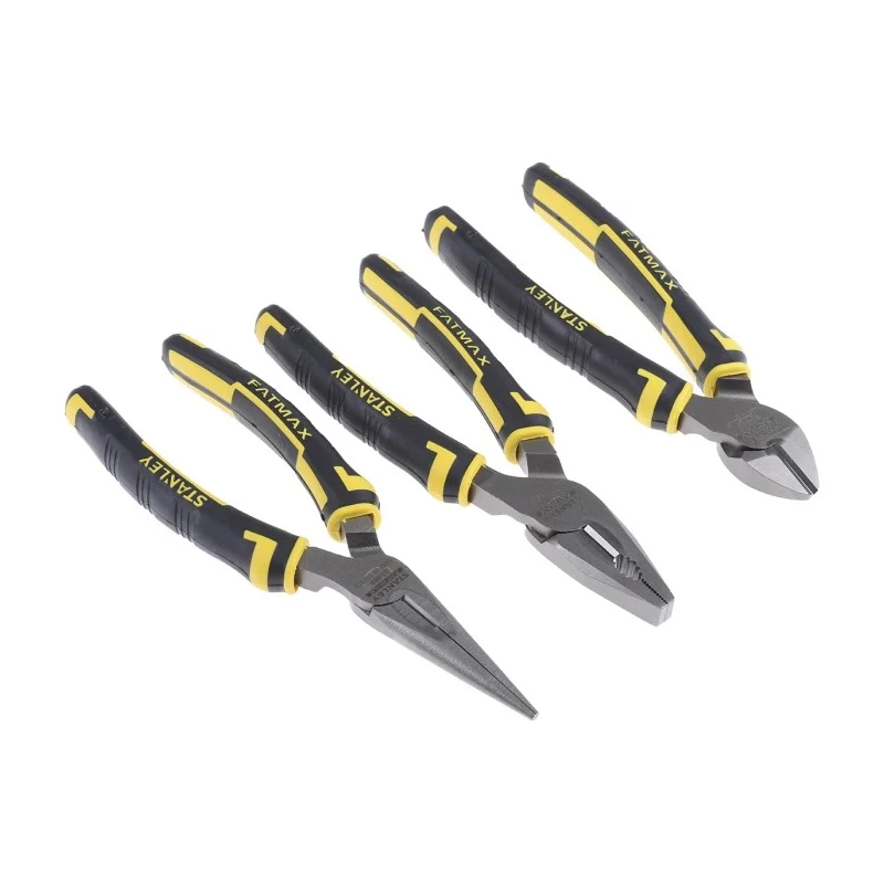 Stanley 3-Piece Plier Set Combination Cutters Long Nose Pliers Heat Treated Chrome-Carbon Steel 4-84-488