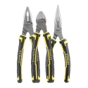Stanley 3-Piece Plier Set Combination Cutters Long Nose Pliers Heat Treated Chrome-Carbon Steel 4-84-488