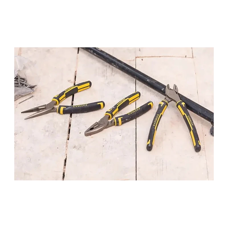 Stanley 3-Piece Plier Set Combination Cutters Long Nose Pliers Heat Treated Chrome-Carbon Steel 4-84-488