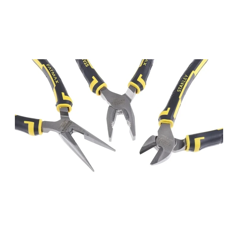 Stanley 3-Piece Plier Set Combination Cutters Long Nose Pliers Heat Treated Chrome-Carbon Steel 4-84-488