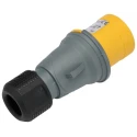 Amphenol Industrial Easy & Safe Yellow Cable Mount 2P+PE Straight Industrial Power Connector 16A 110V 2CMA101946R1000 IP44