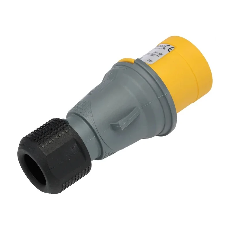 Amphenol Industrial Easy & Safe Yellow Cable Mount 2P+PE Straight Industrial Power Connector 16A 110V 2CMA101946R1000 IP44