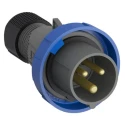 Amphenol Industrial Easy & Safe Blue Cable Mount 2P+PE Straight Industrial Power Connector 32A 230V 2CMA101095R1000 IP67