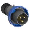 Amphenol Industrial Easy & Safe Blue Cable Mount 2P+PE Straight Industrial Power Connector 32A 230V 2CMA101095R1000 IP67
