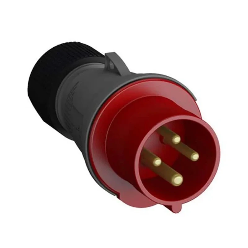 Amphenol Industrial Easy & Safe IP44 Red Cable Mount 3P+PE Straight Industrial Power Connector 32A 415V IP44