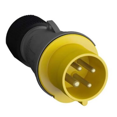 Amphenol Industrial Easy & Safe IP44 Yellow Cable Mount 3P+PE Straight Industrial Power Connector 16A 110V IP44