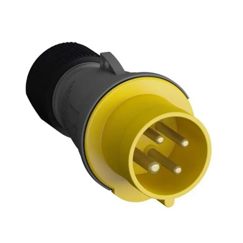 Amphenol Industrial Easy & Safe IP44 Yellow Cable Mount 3P+PE Straight Industrial Power Connector 16A 110V IP44