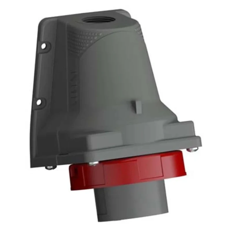 Amphenol Industrial Easy & Safe Red Wall Mount 3P+PE Right Angle Industrial Power Connector 32A 415V 2CMA101197R1000 IP67