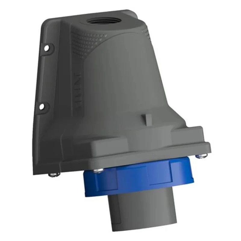 Amphenol Industrial Easy & Safe Blue Wall Mount 2P+PE Right Angle Industrial Power Connector 16A 230V 2CMA101166R1000 IP67