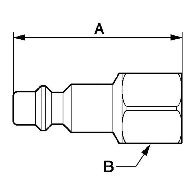 PREVOST Treated Steel Plug for Pneumatic Quick Connect Coupling, 1/4 in Female BSP IRP 086101P