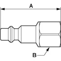 PREVOST Treated Steel Plug for Pneumatic Quick Connect Coupling 3/8 in Female BSP IRP 086102P