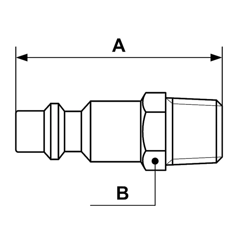 PREVOST Treated Steel Plug for Pneumatic Quick Connect Coupling 1/2 in Male BSP IRP 086153P