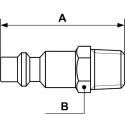 PREVOST Treated Steel Plug for Pneumatic Quick Connect Coupling 3/8 in Male BSP IRP 086152P