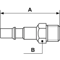 PREVOST Treated Steel Plug for Pneumatic Quick Connect Coupling, 1/4 in Male BSP CRP 066151P2