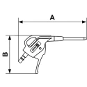 PREVOST 6 bar Metal Nozzle Blow Gun with ISOC 6 Air Inlet BSP Composite Body CBG 06MTL