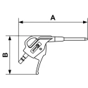 PREVOST 6 bar Metal Nozzle Blow Gun with ISOC 6 Air Inlet BSP Composite Body CBG 06MTL