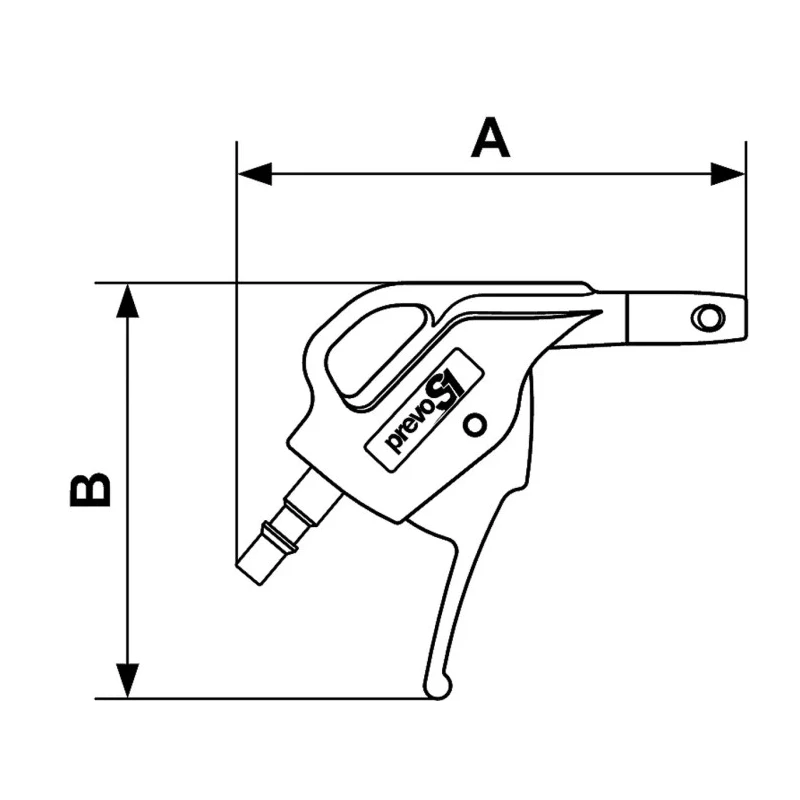 PREVOST 6 bar Blow Gun with ISOC 6 Air Inlet BSP Composite Polyamide Nozzle CBG 06OSH