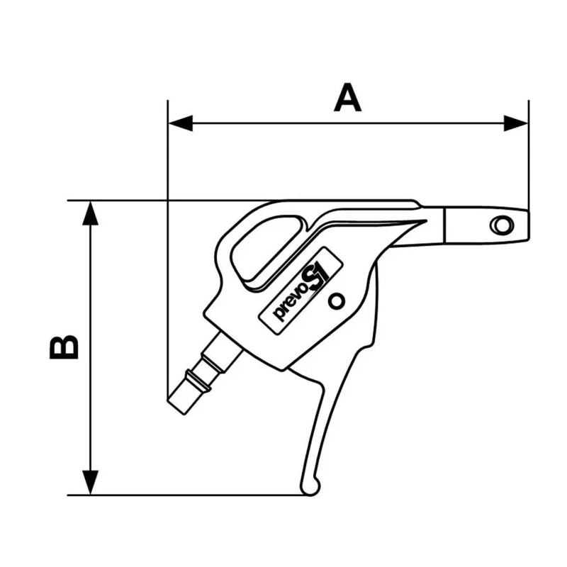 PREVOST 6 bar Blow Gun with ISOC 6 Air Inlet BSP Composite Polyamide Nozzle CBG 06OSH