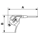 PREVOST 6 bar Blow Gun with European 7.4 mm Air Inlet BSP Composite Body and Steel Nozzle EBG 07MTL