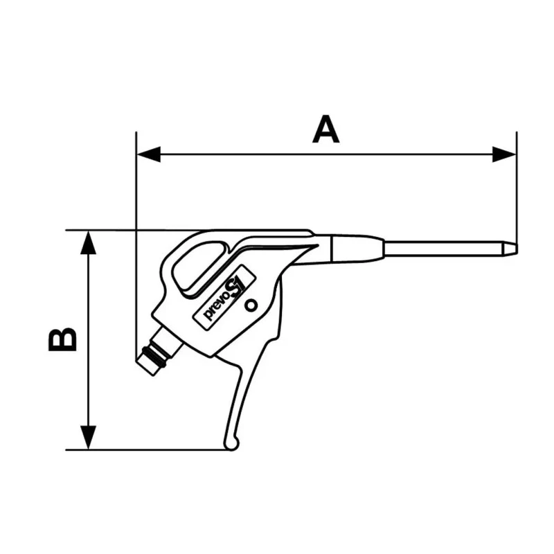 PREVOST 6 bar Blow Gun with European 7.4 mm Air Inlet BSP Composite Body and Steel Nozzle EBG 07MTL