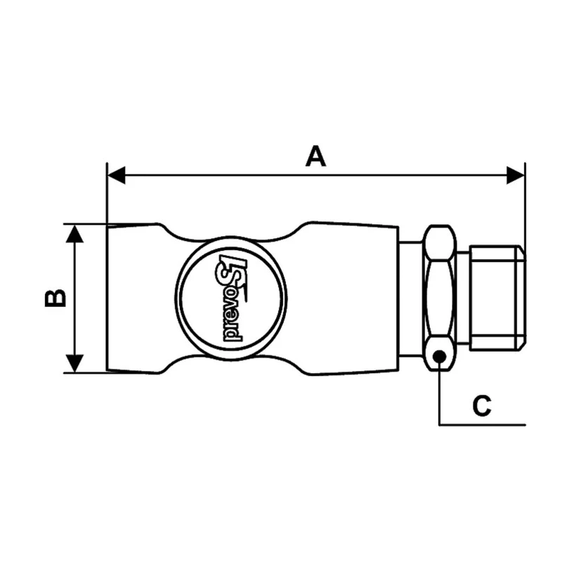 PREVOST Composite Body Safety Quick Connect Coupling 1/4 in Male BSP ESI 071151CP