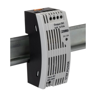 Phoenix Contact STEP POWER Switched Mode DIN Rail Power Supply 264V AC Input 24V DC, 750 mA Output, 18 W 2868622