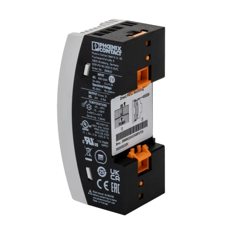 Phoenix Contact STEP POWER Switched Mode DIN Rail Power Supply 264V AC Input 24V DC, 750 mA Output, 18 W 2868622