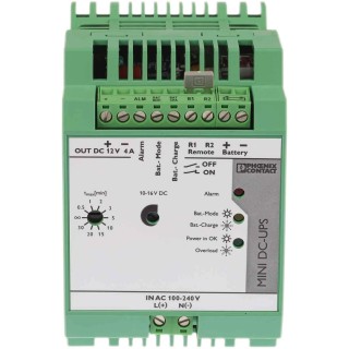 Phoenix Contact Uninterruptible Power Supply Mini-DC 48W 100-240V AC Input 12V DC Output DIN Rail Mount 2866598