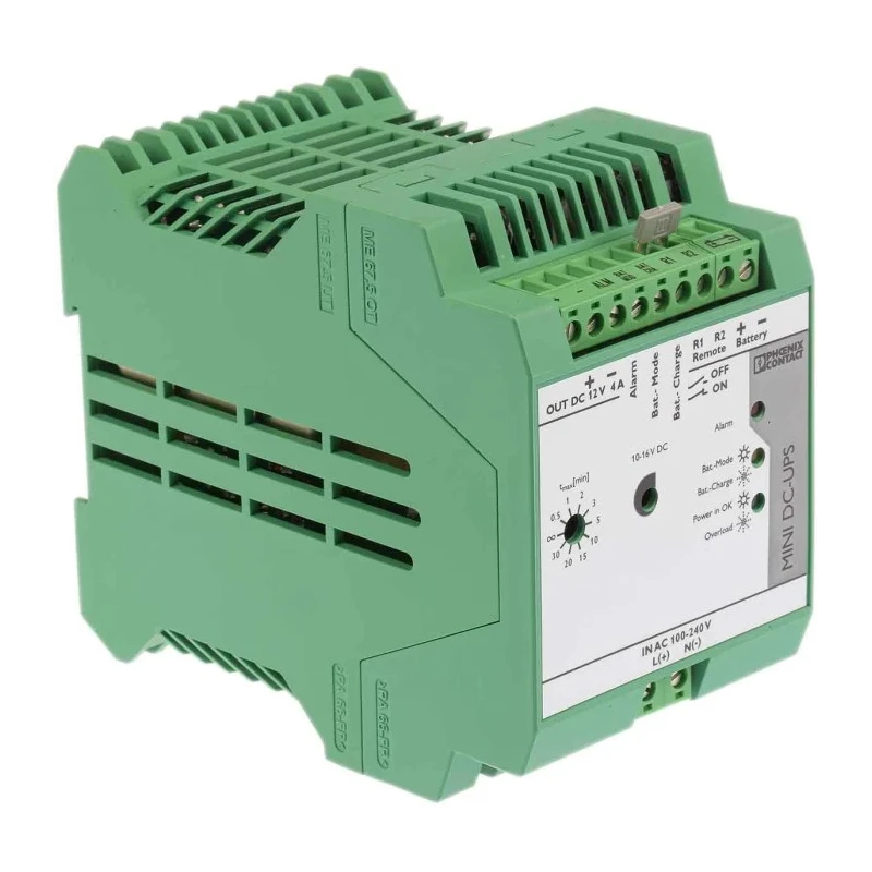 Phoenix Contact Uninterruptible Power Supply Mini-DC 48W 100-240V AC Input 12V DC Output DIN Rail Mount 2866598