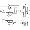 RS PRO Steel Lockable Draw Latch Zinc Plated 41 mm x 41 mm x 14 mm 665-9945
