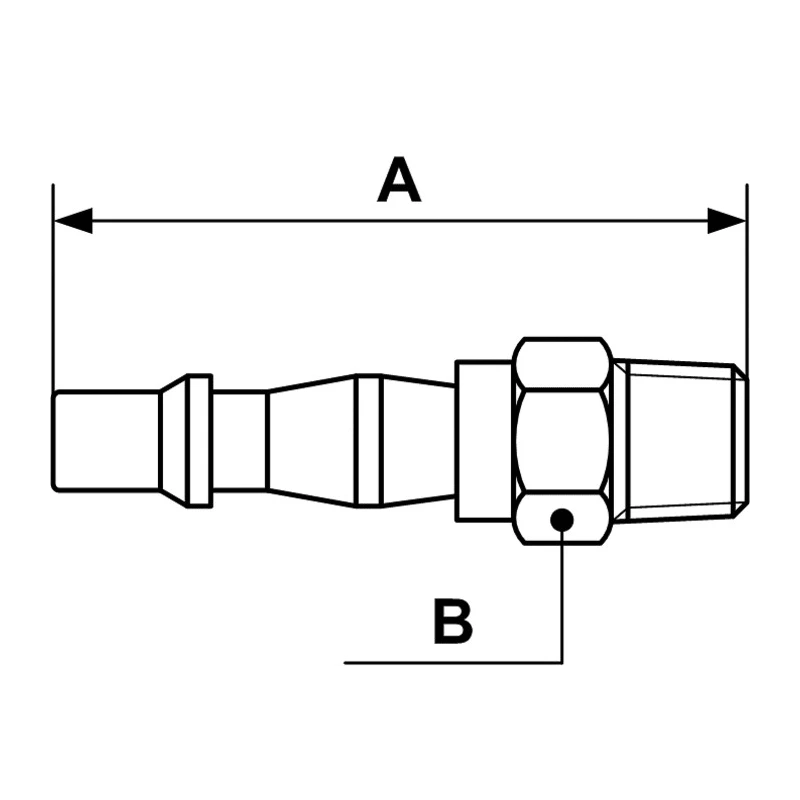PREVOST Treated Steel Plug for Pneumatic Quick Connect Coupling 3/8 in Male BSP BRP 066152P2