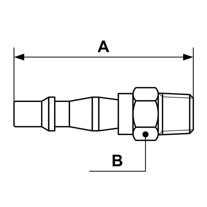 PREVOST Treated Steel Plug for Pneumatic Quick Connect Coupling 3/8 in Male BSP BRP 066152P2