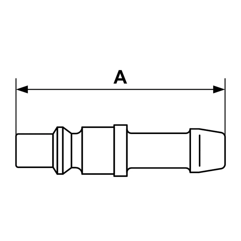 PREVOST Treated Steel Plug for Pneumatic Quick Connect Coupling Hose Barb 6mm, Operating Pressure 16 bar ARP 066806P2