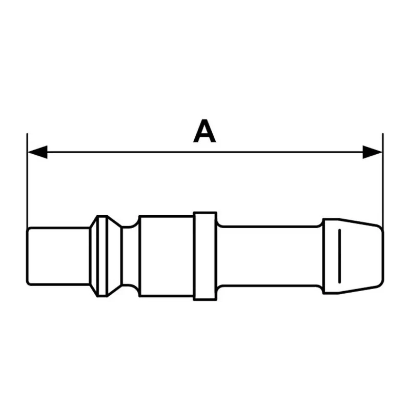 PREVOST Treated Steel Plug for Pneumatic Quick Connect Coupling Hose Barb 6mm, Operating Pressure 16 bar ARP 066806P2