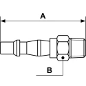 PREVOST Treated Steel Plug for Pneumatic Quick Connect Coupling 1/4 in Male BSP BRP 066151P2