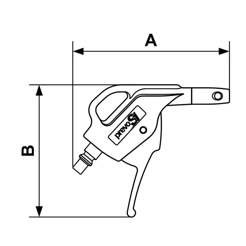 PREVOST Polyamide 6 Bar Blow Gun with ARO 6 Air Inlet BSP Thread ABG 06OSH
