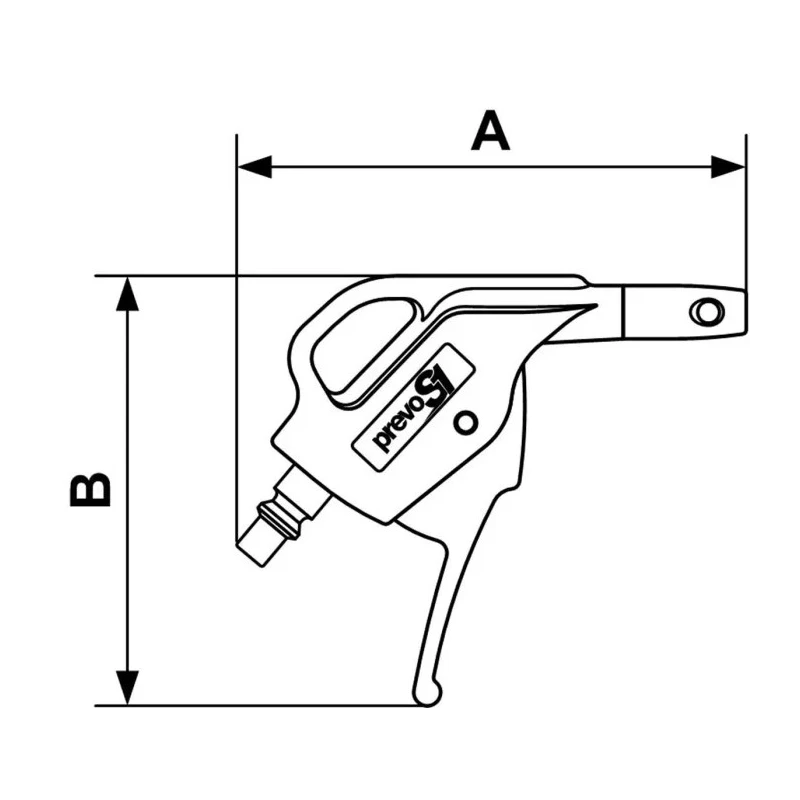 PREVOST Polyamide 6 Bar Blow Gun with ARO 6 Air Inlet BSP Thread ABG 06OSH