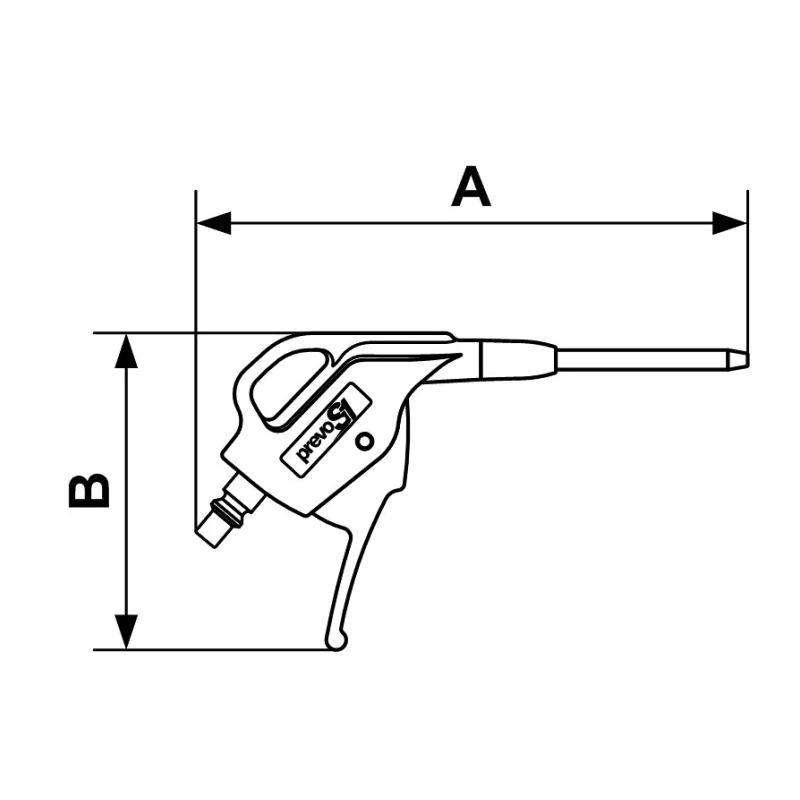 PREVOST 6 Bar Blow Gun with ARO 6 Air Inlet Polyamide Body and Steel Nozzle ABG 06MTL