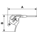 PREVOST 6 Bar Blow Gun with ARO 6 Air Inlet Polyamide Body and Steel Nozzle ABG 06MTL