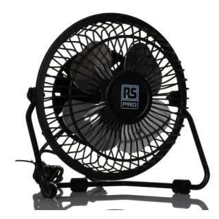 RS PRO 100 mm Blade Diameter USB Powered Desk Fan 5V DC 1 Speed RS PRO 135-8869