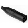 Amphenol Industrial Cable XLR Connector, Straight, Male, 3 Contacts, Silver Plating, 133V AC3MMB