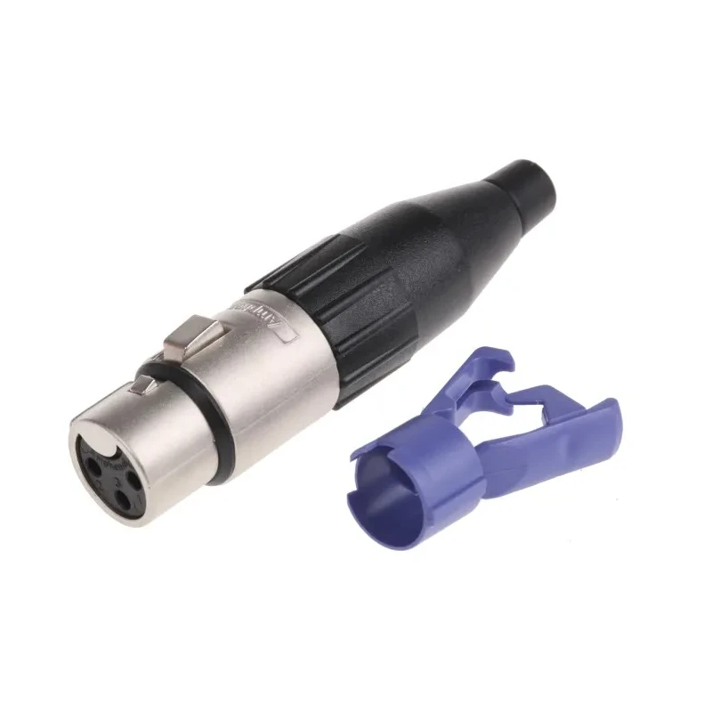 Amphenol Industrial Cable XLR Connector, Straight, Female, 3 Contacts, Tin Plating, 133V, 15A AC3FJ